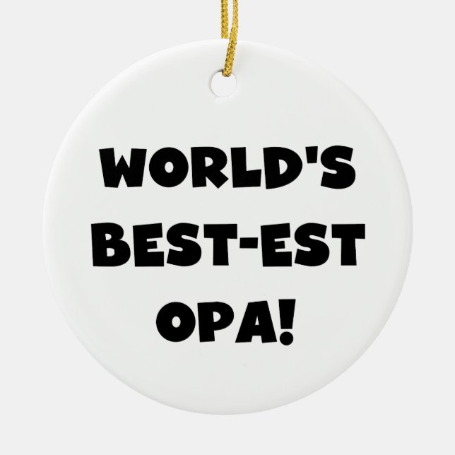 T - Shirt und Geschenke für Opa Black Text weltwei Keramikornament (Vorne)
