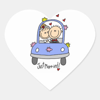 T - Shirt und Geschenke nur verheiratet Herz-Aufkleber