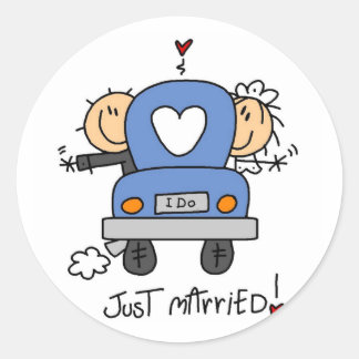 T - Shirt und Geschenke nur verheiratet Runder Aufkleber