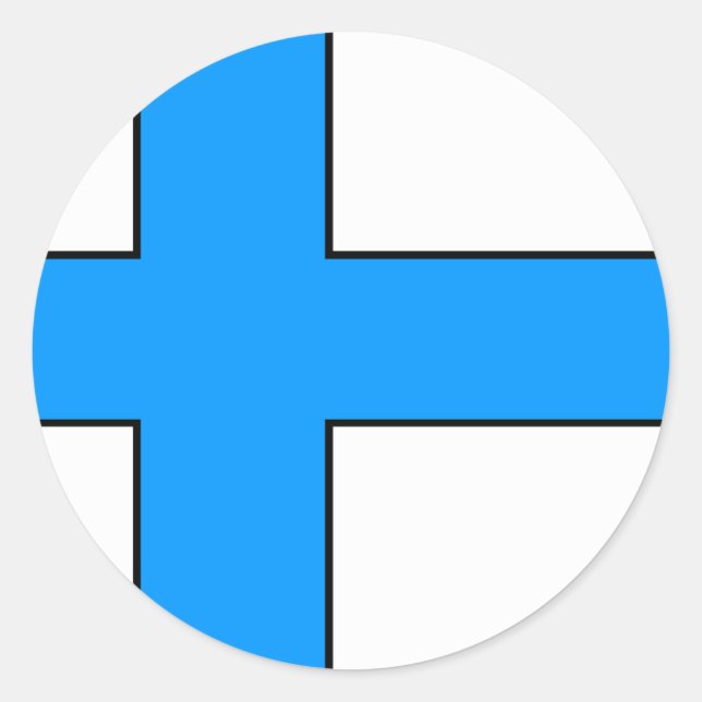 T - Shirt und Geschenke unter finnischer Flagge Runder Aufkleber (Vorderseite)