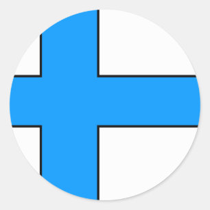 T - Shirt und Geschenke unter finnischer Flagge Runder Aufkleber