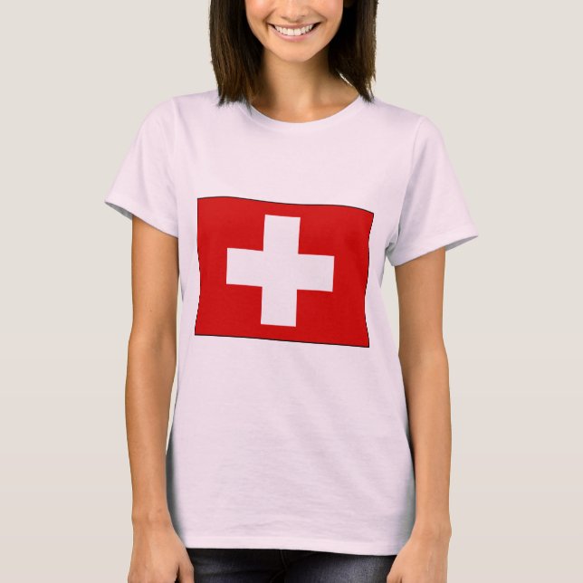 T - Shirt und Geschenke unter Schweizer Flagge (Vorderseite)