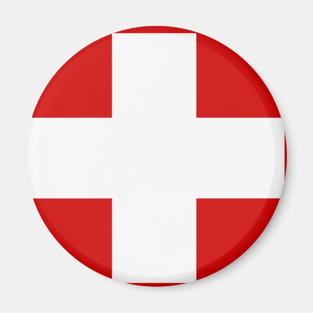 T - Shirt und Geschenke unter Schweizer Flagge Magnet (Vorne)
