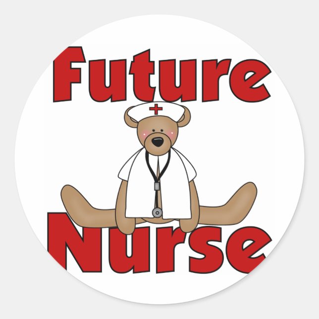 T - Shirt und Geschenke von Bear Future Nurse Runder Aufkleber (Vorderseite)