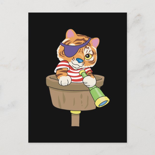 T - Shirt und Geschenke von Cat Pirate Postkarte (Vorderseite)