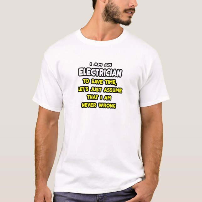 T - Shirt und Geschenke von Funny Electrician (Vorderseite)