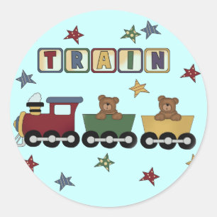 T - Shirt und Geschenke von Teddy Bear Train Runder Aufkleber