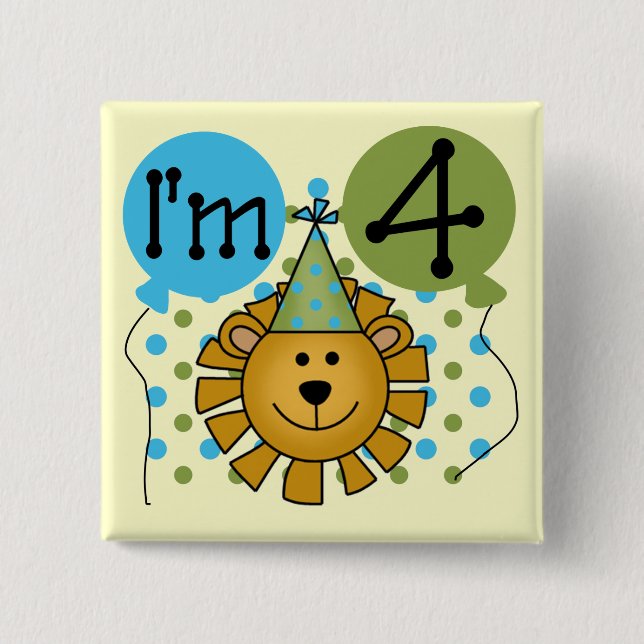 T - Shirt und Geschenke zum 4. Geburtstag Button (Vorderseite)