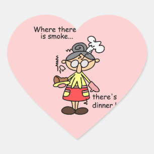 T - Shirt und Geschenke zum Rauchen und Abendessen Herz-Aufkleber