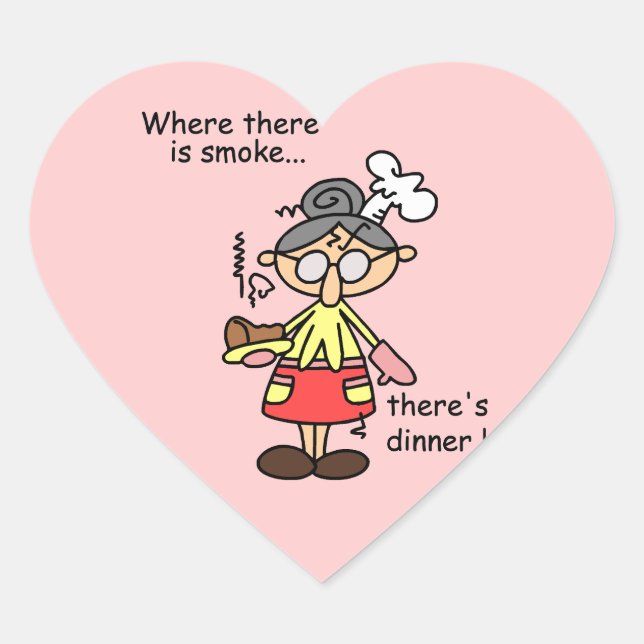 T - Shirt und Geschenke zum Rauchen und Abendessen Herz-Aufkleber (Vorderseite)