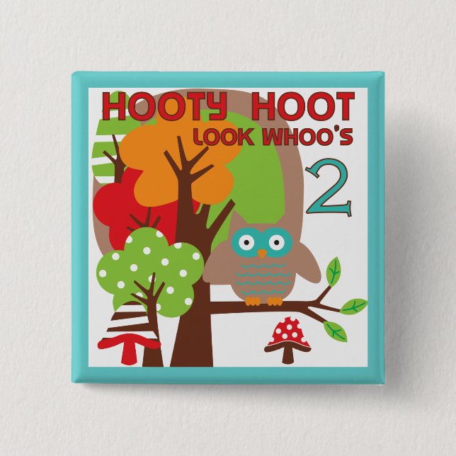T - Shirt und Geschenke zum zweiten Geburtstag Button (Vorderseite)