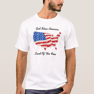 T - Shirt USA Flaggen Gott segne Amerika