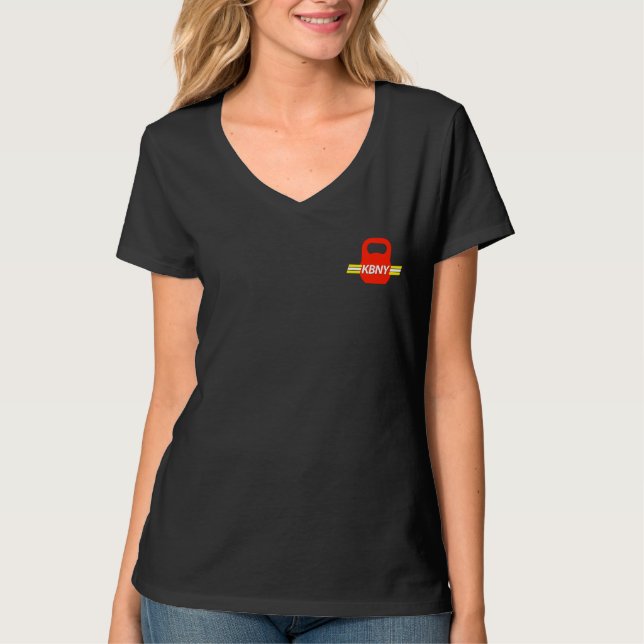T-Shirt V-Hals das KBNY der Frauen (Vorderseite)