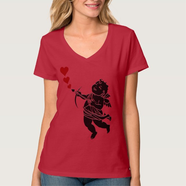 T - Shirt Valentine für Frauen Kupides Shirt nach  (Vorderseite)