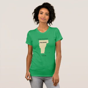 T - Shirt - Vermont Karte mit Stadt