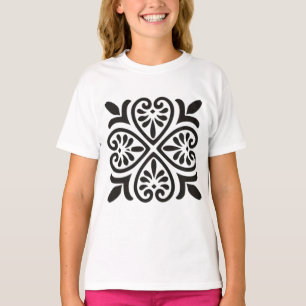 T-Shirt Verzierter Damast Mandala T-Shirt - Elegan