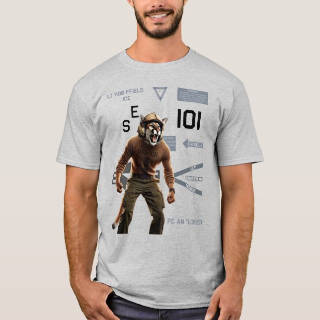 T - Shirt VFA-131 WILDCATS 101 AK Flugzeug Kapitän (Vorderseite)