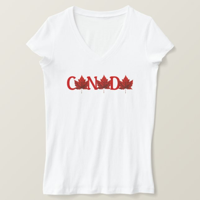 T - Shirt von Frauen in Kanada Maple Leaf Souvenir (Design vorne)