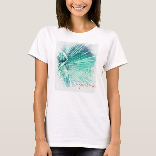 T - Shirt von Funky Tropical Vibes Pal Tree Leaf (Vorderseite)