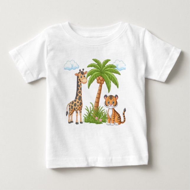 T - Shirt von Kindern mit Niedlichen Cartoon Tiere (Vorderseite)