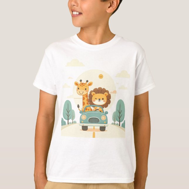T - Shirt von Kindern mit Niedlichen Cartoon Tiere (Vorderseite)