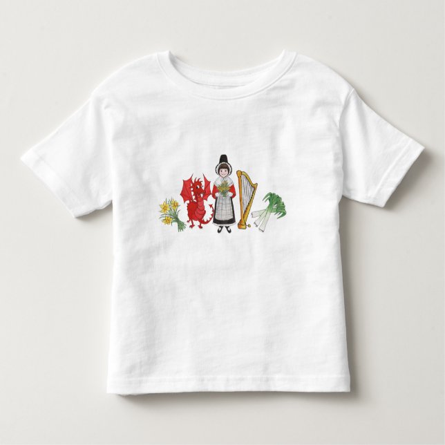T - Shirt von Kleinkindern: Welsh Daffodils Dragon (Vorderseite)