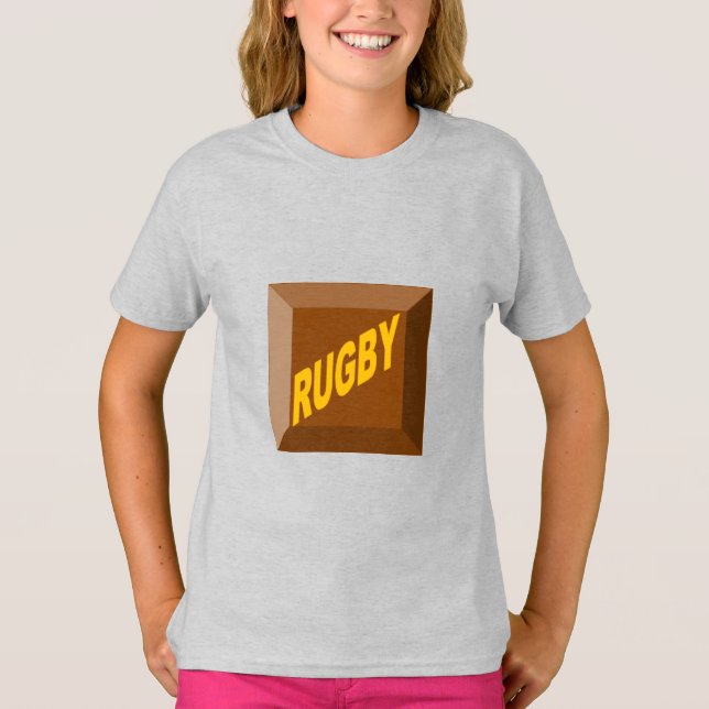 T - Shirt von Mädchen Asche CHOCOLAT RUGBY (Vorderseite)