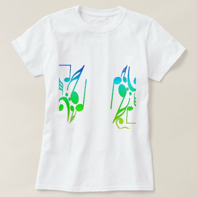 T - Shirt von Notenblättern (Design vorne)