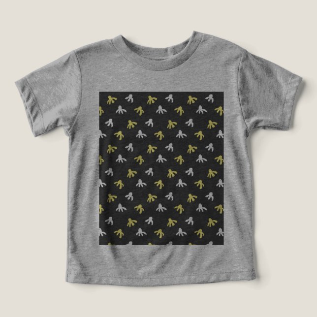 T - Shirt von Popcorn Kleinkind (Grau & Buttergelb (Design Vorderseite)