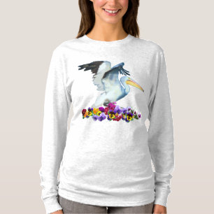 T - Shirt von Stiefmütterchen und Pelikanen