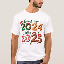 T - Shirt Weihnachten Auf Wiedersehen 2024 Hallo 2
