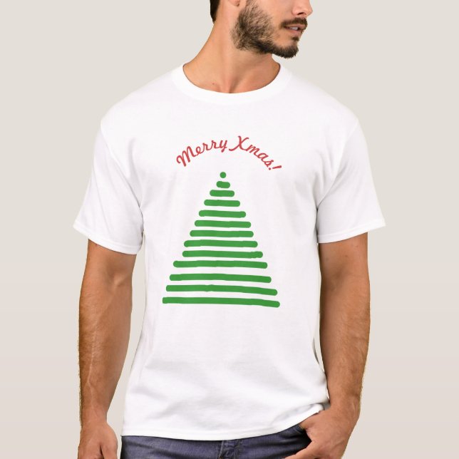 T - Shirt - Weihnachtsbaum mit ausgeblendetem Text (Vorderseite)