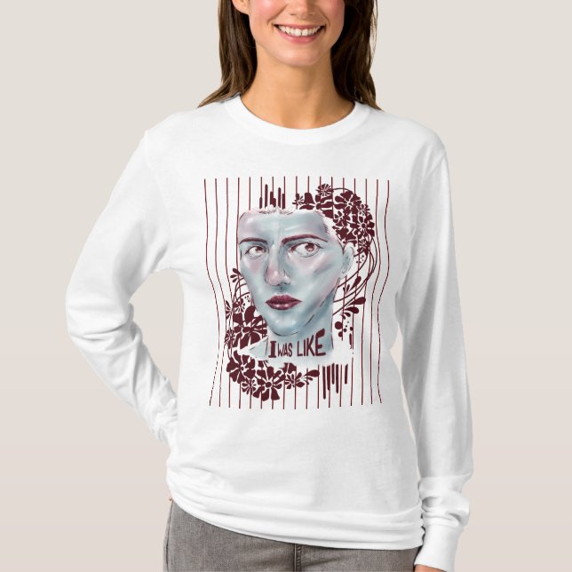 T - Shirt Weiße lange Schlange war ich wie gestrei (Vorderseite)