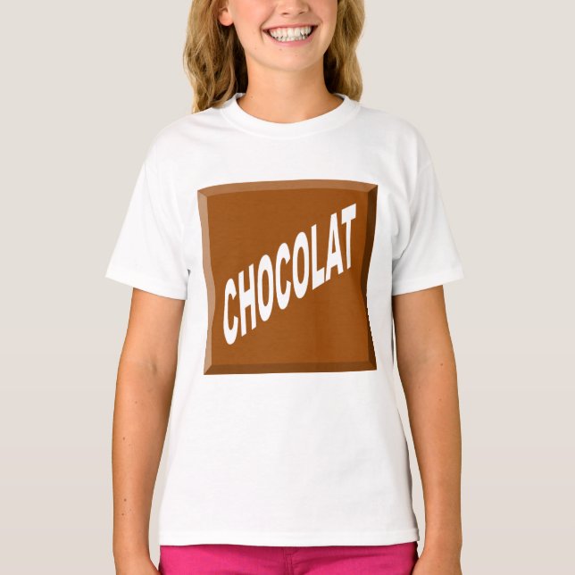 T-Shirt Weiße Mädchen Design SCHOKOLADE (Vorderseite)