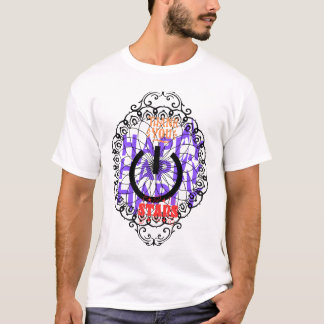 T - Shirt White Designer gemustert