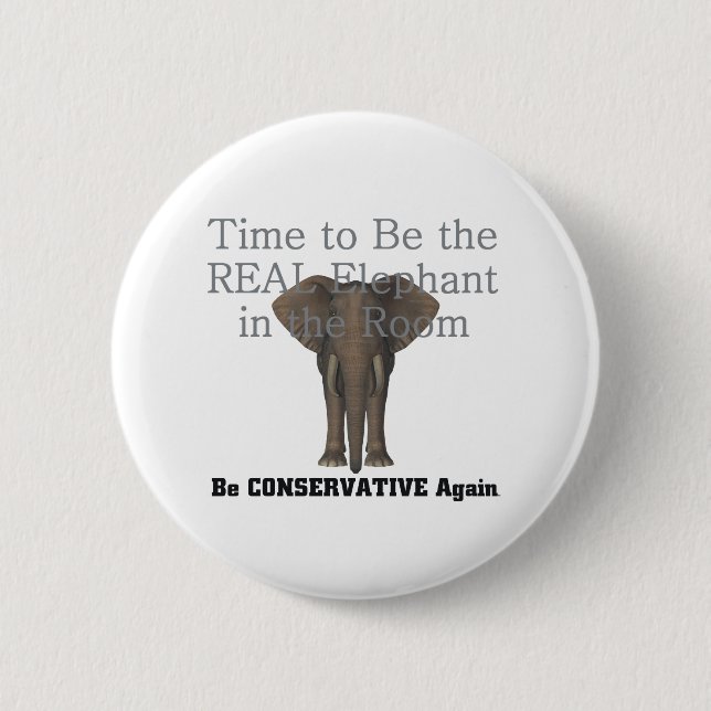 T-SHIRT wirklicher Elefant Button (Vorderseite)