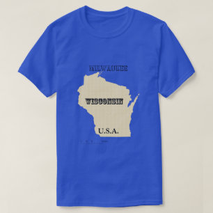 T - Shirt - Wisconsin Karte mit Stadt