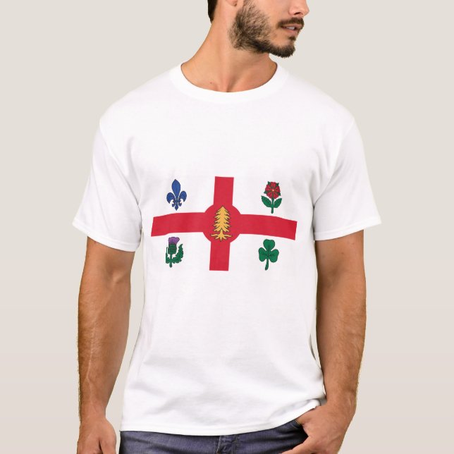 T Shirt with Flag of Montreal, Canada (Vorderseite)