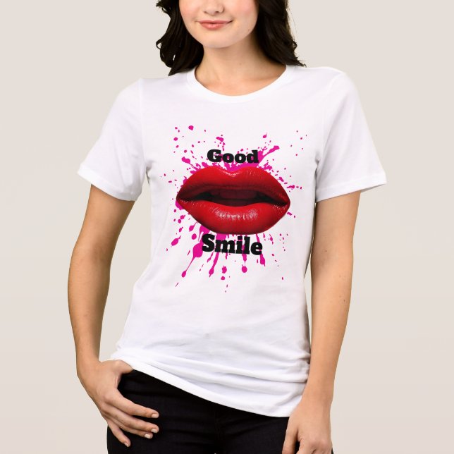 T-shirt with good smile  Tri-Blend shirt (Vorderseite)
