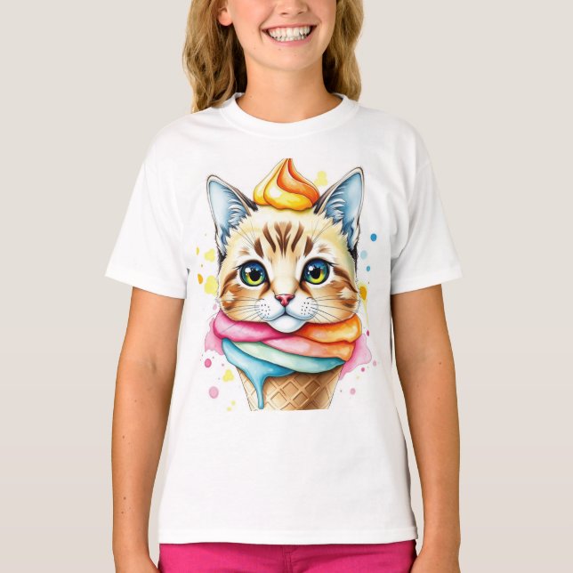 T-shirt with ice-cream and cat (Vorderseite)