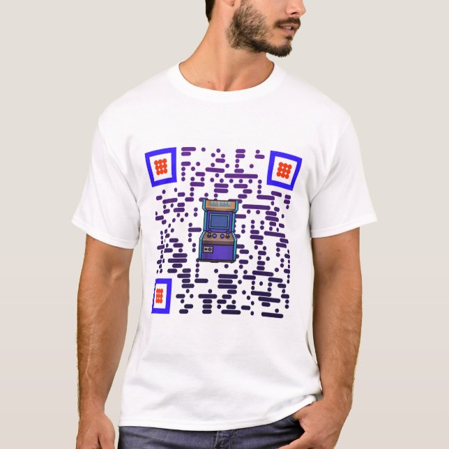 t-shirt with slogan in a scannable personalized QR (Vorderseite)