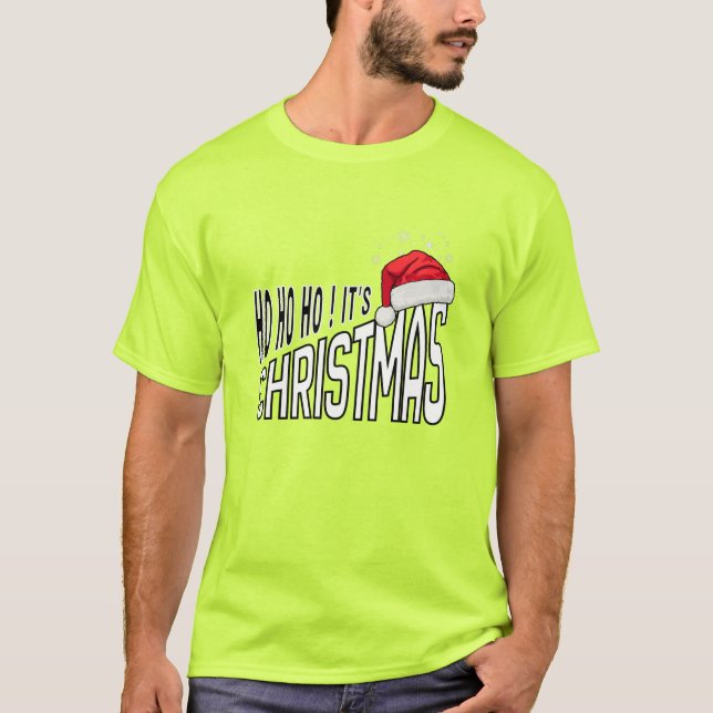 T-Shirt : Yay! Es ist Weihnachten (limette) (Vorderseite)