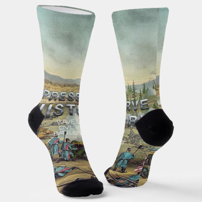 T-SHIRT Ziviler Krieg Battlefield Erhaltung Socken (Gewinkelt)