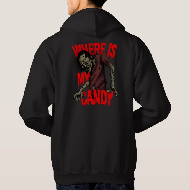 T - Shirt Zombie Candy Hoodie - Wo ist meine Süßig (Rückseite)