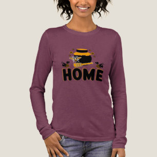 T-Shirt "ZUHAUSE" mit Cartoon-Biene und Honigglas Tri-Blend Shirt