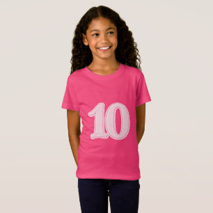 T-Shirt zum 10. Geburtstag für Kinder, süßes rosa
