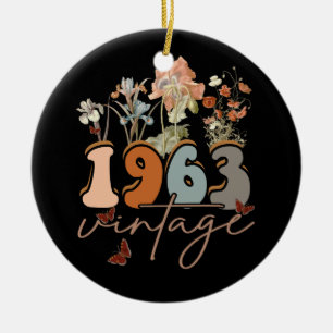 T-Shirt zum 60. Geburtstag für Frauen Vintage 1963 Keramik Ornament