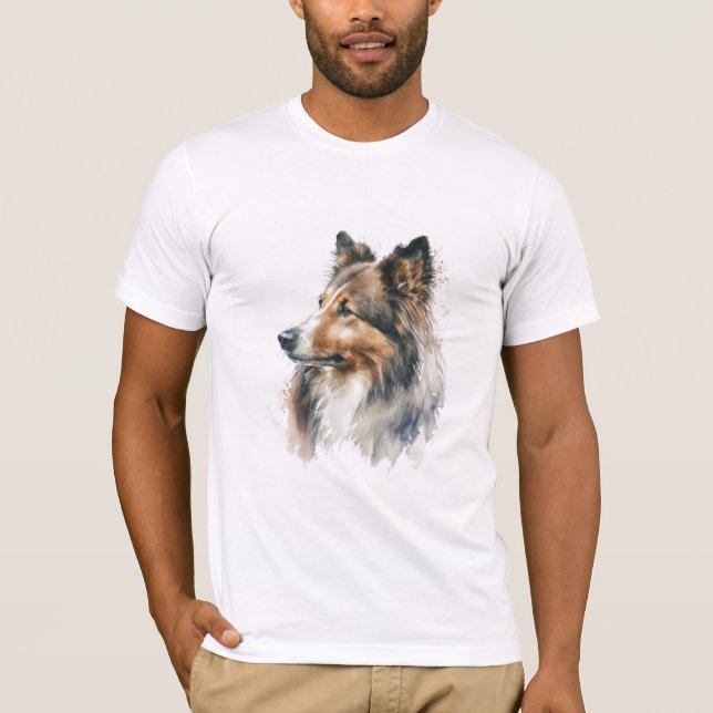 T - Shirt zum Anmalen von Sheltie (Vorderseite)