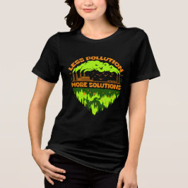 T-Shirt zum Tag der Erde: Weniger Verschmutzung, m Tri-Blend Shirt