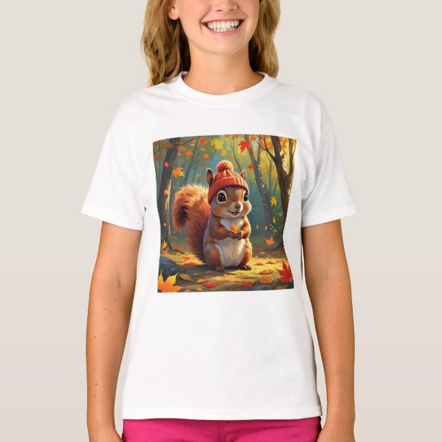 T - Shirt zum Thema Herbst | Fall Eichhörnchen (Vorderseite)
